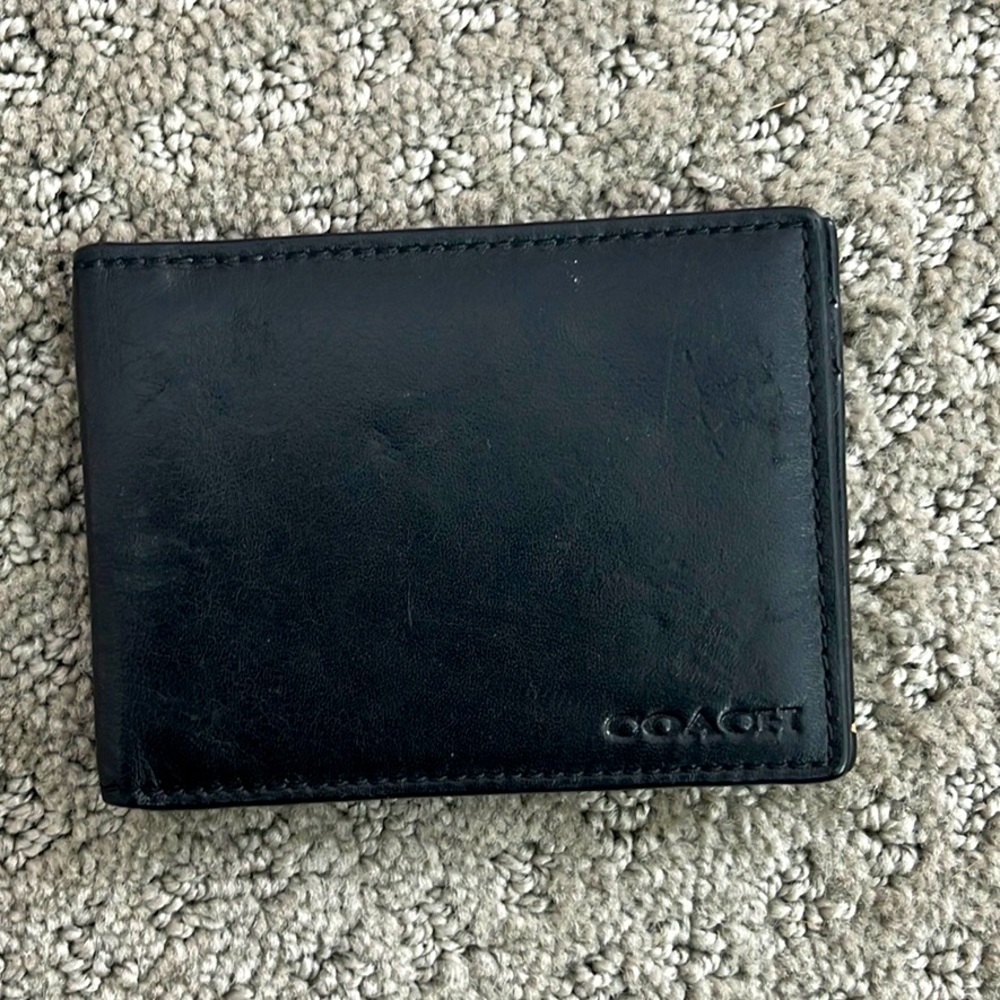 Black, COACH, slim men’s wallet